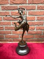 prachtig bronzen beeld, levenslustige danseres, Antiek en Kunst, Ophalen of Verzenden, Brons