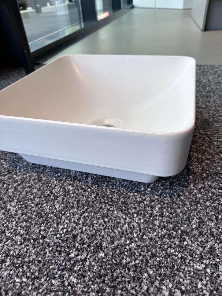 Vierkante keramiek waskom, Doe-het-zelf en Verbouw, Sanitair, Nieuw, Wastafel, Steen, Ophalen
