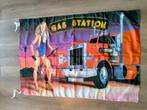 Gas station trucker pin-up vrachtwagen logo vlag, Ophalen of Verzenden, Zo goed als nieuw, Auto's