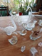 21 stuks glazen zwanen beeldjes, Ophalen of Verzenden, Gebruikt, Dier