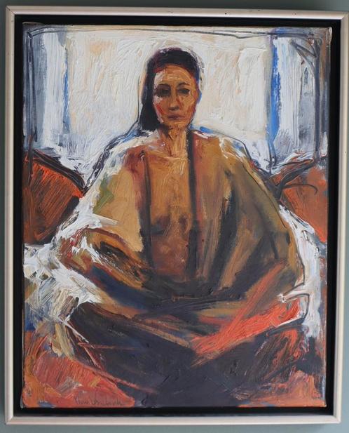 Mooi schilderij van Nico Vrielink in houten frame - 50 x 40, Antiek en Kunst, Kunst | Schilderijen | Modern, Ophalen