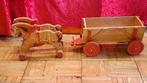 Vintage houten paard en wagen grote maat, Ophalen, Gebruikt