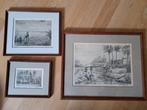 3 etsen P. de Vries van plekken in Smallingerland, Ophalen of Verzenden