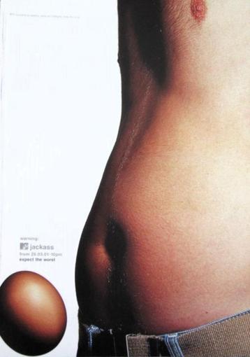 2 vintage advertenties reclames MTV Jackass 2001 beschikbaar voor biedingen