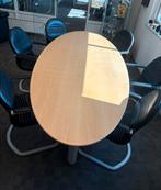 Vergadertafel ovaal - Eiken tafelblad- met 6 lederen stoelen, Huis en Inrichting, Tafels | Salontafels, Ophalen, Gebruikt, 100 tot 150 cm