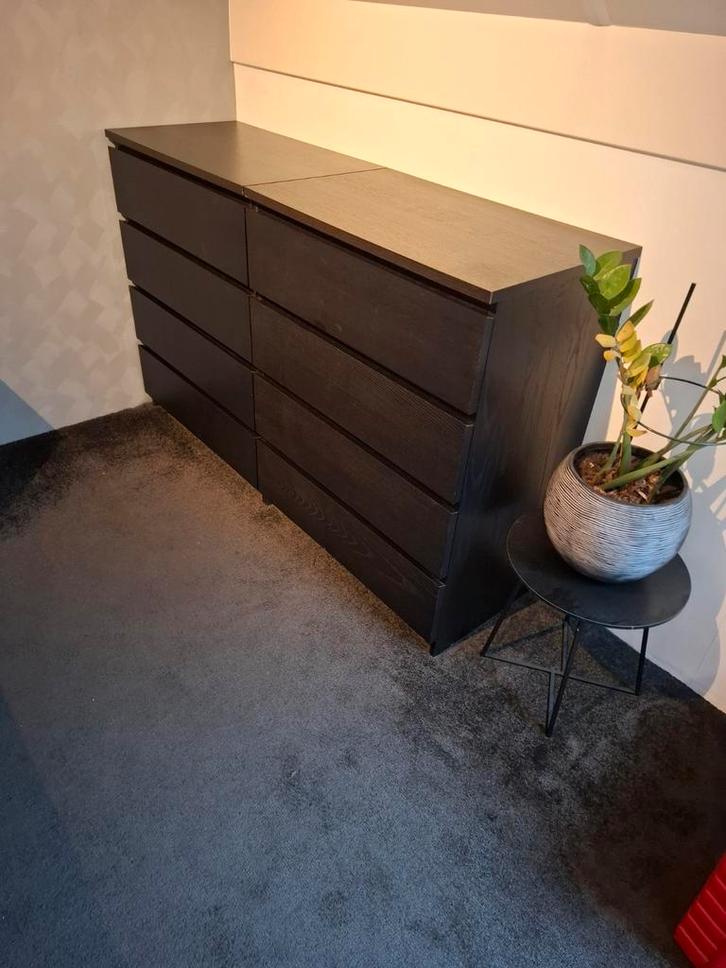 2 mooie Malm kasten van Ikea, zwart, 80x100cm, Huis en Inrichting, Kasten | Ladekasten, Zo goed als nieuw, Minder dan 100 cm, 25 tot 50 cm