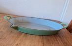 Groene Emaille  vintage Braadpan, Huis en Inrichting, Keuken | Potten en Pannen, Ophalen of Verzenden, Gietijzer, Koekenpan of Braadpan