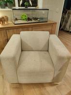 Fauteuil stoel beige/ crème kleur overbodig door verhuizing, 75 tot 100 cm, Gebruikt, Stof, 75 tot 100 cm