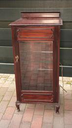 antieke grammofoon kast platenspeler vitrine geslepen glas, Antiek en Kunst, Ophalen