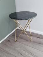 Marmeren bijzettafel met gouden poten. ., Ophalen, Minder dan 45 cm, Minder dan 55 cm, Gebruikt