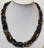Ketting multicolor tijgeroog,  hematiet, natuurlijke  parels, Sieraden, Tassen en Uiterlijk, Kettingen, Ophalen of Verzenden, Zo goed als nieuw