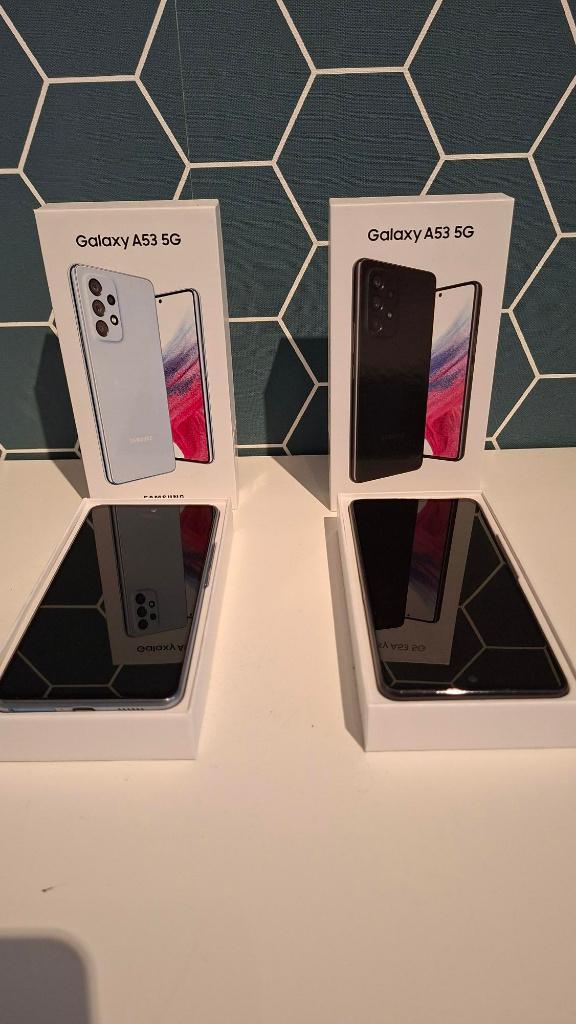 2x Samsung Galaxy A53 5G 128 GB /Awasome Black+Awasome blue, Telecommunicatie, Mobiele telefoons | Samsung, Zo goed als nieuw