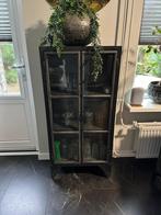 Industriële Glazenkast met metalen frame, Huis en Inrichting, Kasten | Buffetkasten, Ophalen, Gebruikt, 100 tot 150 cm, 50 tot 100 cm