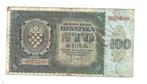 bankbiljet croatia 100 kuna 1941 2 vf, Verzenden, Overige landen, Los biljet