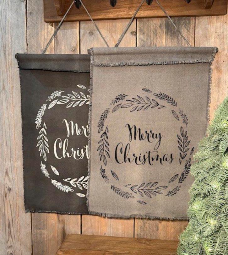 Linnen kerstdoek - wanddoek, Huis en Inrichting, Woonaccessoires | Wanddecoraties, Nieuw, Ophalen of Verzenden