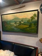 Groot schilderij Indonesië, Antiek en Kunst, Kunst | Schilderijen | Klassiek, Ophalen of Verzenden