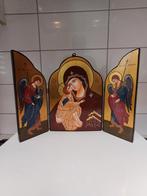 antiek drieluik icoon Maria engelen, Antiek en Kunst, Antiek | Religie, Ophalen of Verzenden