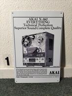 AKAI Bandrecorder Metalen Retro Reclamebord, Ophalen of Verzenden, Bandrecorder
