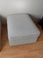 Grijze hocker met opbergruimte, Huis en Inrichting, Banken | Voetenbanken en Poefen, Ophalen, Gebruikt, 75 tot 100 cm, Stof
