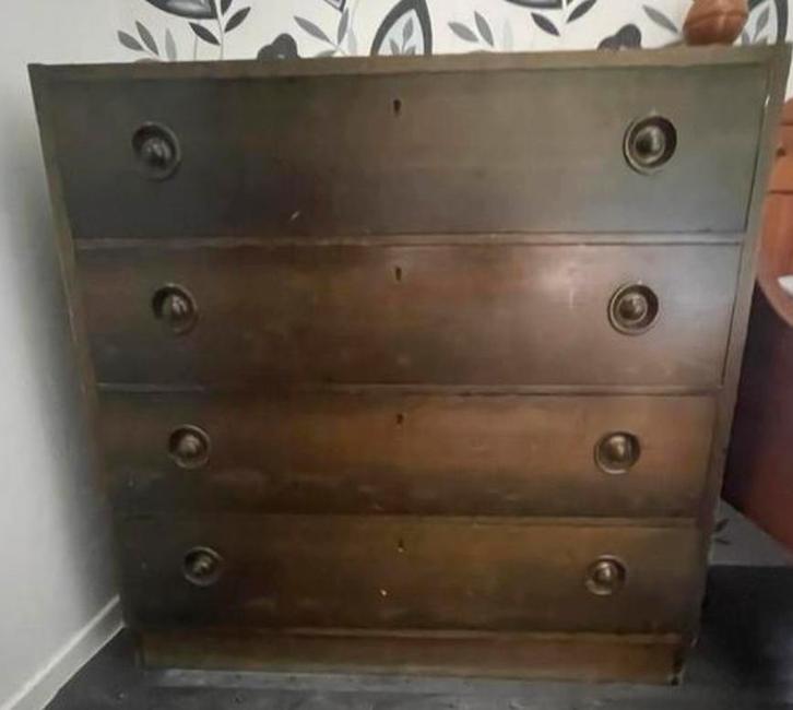 Deense ladekast kast Børgen Mogensen groen vintage, Huis en Inrichting, Kasten | Dressoirs, Gebruikt, 50 tot 100 cm, 25 tot 50 cm