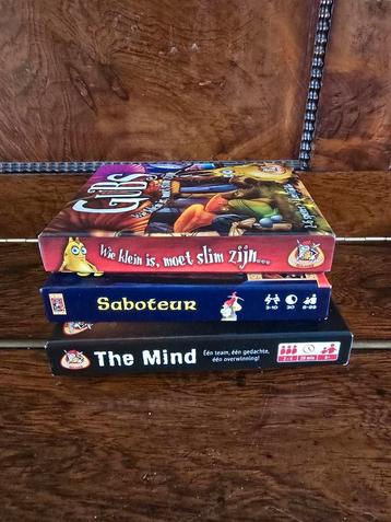 Drie leuke spelletjes: the mind, gubs en saboteur beschikbaar voor biedingen