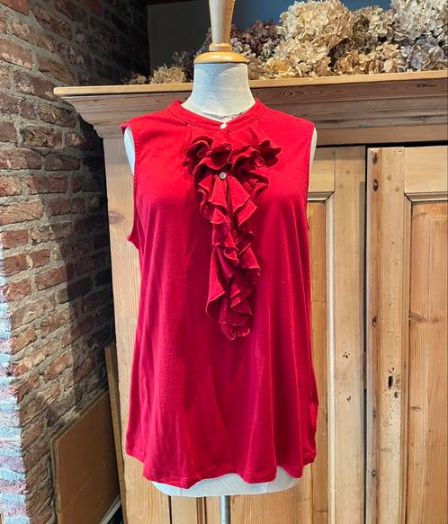 Rood mouwloos t shirt Lauren Ralph lauren XL, Kleding | Dames, Tops, Zo goed als nieuw, Maat 42/44 (L), Rood, Korte mouw, Ophalen of Verzenden