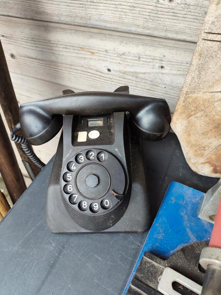 Vintage Zwarte Draaitelefoon, Antiek en Kunst, Antiek | Kantoor en Zakelijk, Ophalen of Verzenden