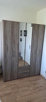 Kledingkast - vegrijsd eiken - spiegeldeur, Huis en Inrichting, Kasten | Kledingkasten, Ophalen, Gebruikt, 200 cm of meer, 150 tot 200 cm