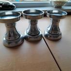 Aluminium kandelaars groot en klein, Ophalen, Zo goed als nieuw, Metaal, Grijs