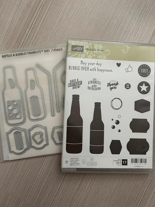 Bubble over Stampin Up stempelset met dies, Hobby en Vrije tijd, Stempelen, Zo goed als nieuw, Clearstamp, Ophalen of Verzenden
