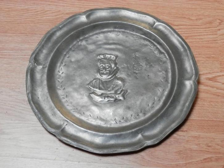 18e eeuws tinnen bord Franse koning Henri IV, Antiek en Kunst, Antiek | Tin, Ophalen