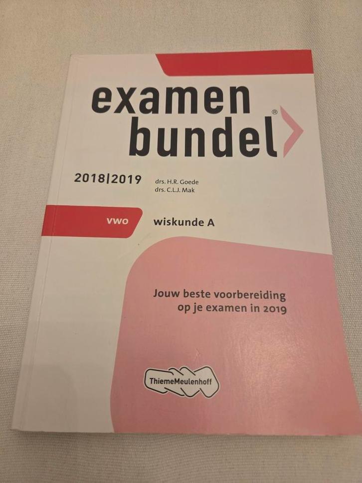 Examenbundel Wiskunde A VWO 2018/2019, Boeken, Schoolboeken, Zo goed als nieuw, Wiskunde A, VWO, Ophalen of Verzenden