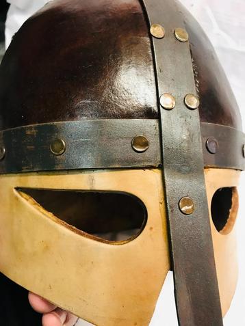 LARP Templar Crusader Helm Viking Piraat Warrior Lederen Mas