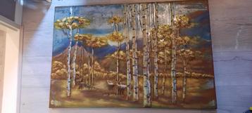 Metalen schilderij “Herten in het bos” beschikbaar voor biedingen
