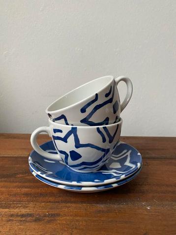 Vintage kop en schotel 2x  – Wood & Sons “BHS Star Flower” beschikbaar voor biedingen
