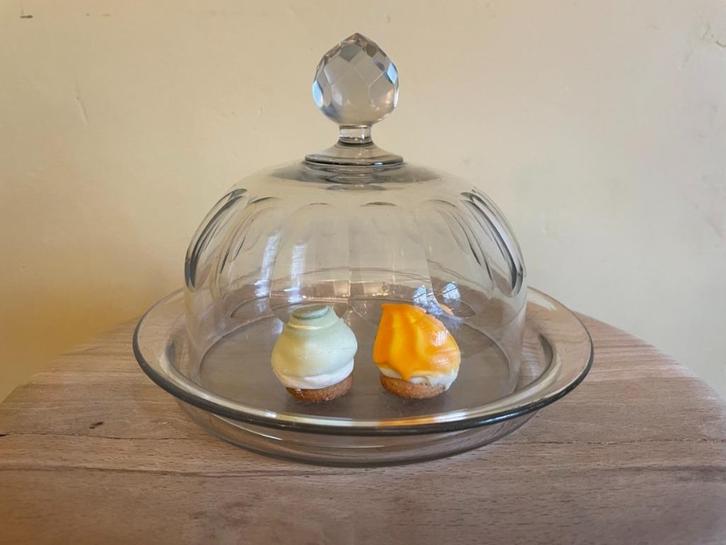 19e eeuws Stolp met schotel Kaasstolp Frans, Antiek en Kunst, Antiek | Glas en Kristal, Ophalen of Verzenden