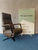 Elektrische relax fauteuil De toekomst prachtig rundleer !, Ophalen of Verzenden, Zo goed als nieuw, 75 tot 100 cm