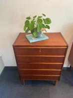 Vintage Deense ladekast in teak met 5 laden, Huis en Inrichting, Kasten | Ladekasten, Ophalen, Gebruikt, 5 laden of meer, Teakhout