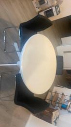 Salontafel + 3 stoelen, Huis en Inrichting, Ophalen, 100 tot 150 cm, 100 tot 150 cm, Zo goed als nieuw