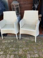 2 kunststof tuinstoelen wit alu-light, Ophalen, Gebruikt, Kunststof