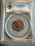 Proof cent 1967 PR64BN PCGS TOPPOP, Ophalen of Verzenden, Koningin Juliana, 1 cent, Losse munt