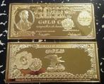 1x 4 Troy Oz 24K .999 Gold plated (goud) USA $ 100 BILL baar, Verzenden, Buitenland, Munten en Bankbiljetten