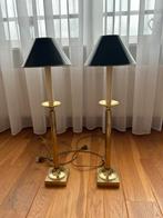 Vintage Messing Lamp met Zwarte Kap - Antiek Stijlvolle Verl, Ophalen