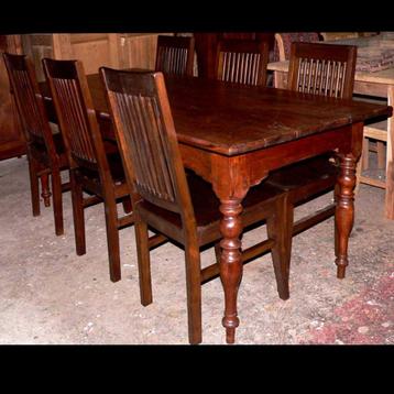 Antieke tafel 196x89 teak hout T27 landelijk geleefd * 50% * beschikbaar voor biedingen