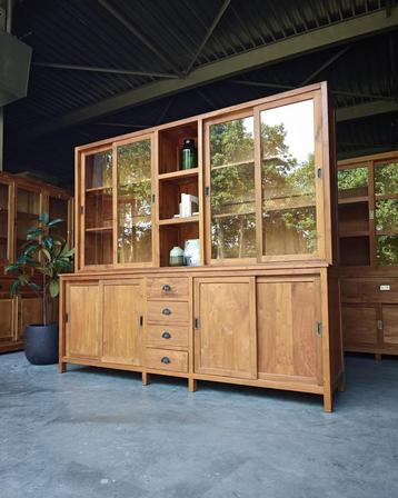 XL Winkelkast | Buffetkast | Vitrinekast Teak #2031 beschikbaar voor biedingen