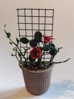 rode roos in d. bruine muurpot / Fennicole Miniatures, Ophalen, Nieuw, Decoratie
