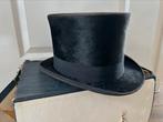 Antieke heren hoed trouw/rouw hoed +/- 100 jaar oud, Antiek en Kunst, Antiek | Kleding en Accessoires, Ophalen of Verzenden, Heren