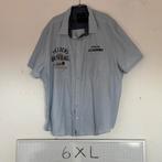 6XL Angelo Litrico Overhemd Blauwgrijs Raster Korte Mouwen, Angelo Litrico, Ophalen of Verzenden, Overige halswijdtes, Grijs