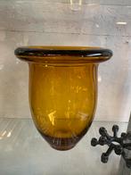 Vaas amber kleur dik glazen A.D.Copier Leerdam vaas., Ophalen of Verzenden