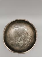 Chinees of Japans ? Metalen schaal vogel bloemen, Verzenden